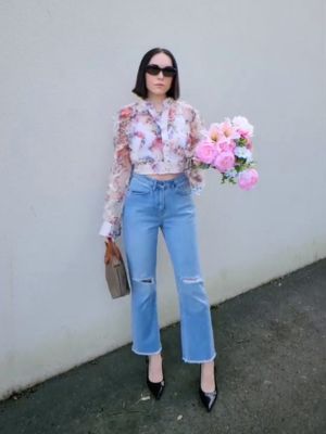 jean flare bleu